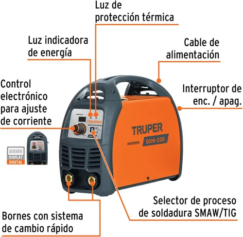Vista 2 de Soldadura invertida, 200 A, 220 V