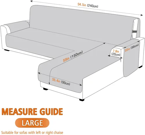 Vista 3 de VANSOFY Fundas de Sofá Seccional Mejoradas 100% Impermeables en Forma de L Funda Reversible para Chaise Lounge Funda Protectora de Sofá Seccional