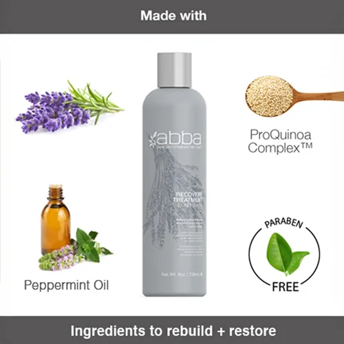 Vista 2 de ABBA Acondicionador de tratamiento de recuperación, aceite de lavanda y menta