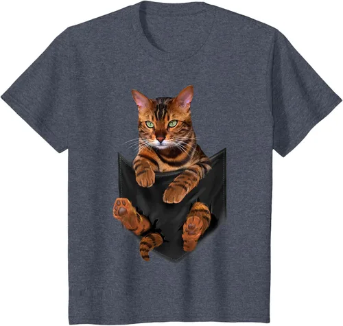 Vista 88 de Camiseta de bolsillo con estampado de tigre y gato Negro