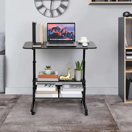 Vista 2 de Escritorio de oficina en casa, mesa ajustable para dormitorio, moderna y pequeña, computadora portátil para sala de estar, sofá, espacios portátiles
