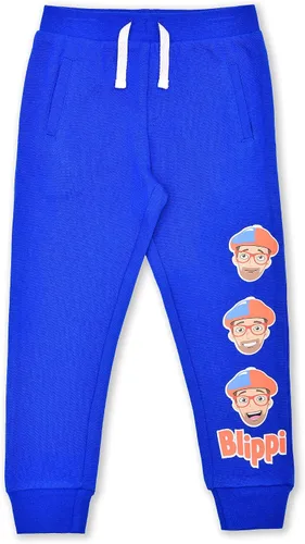 Vista 4 de Blippi Paquete de 2 pantalones deportivos deportivos para niños con cordón y cintura elástica para niños pequeños y niños grandes, azulazul marino