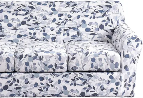 Vista 22 de Fundas elásticas para sofá de 1/2/3 cojines, funda estampada con fundas de cojín de asiento separadas, fundas de sofá lavables, protector de muebles