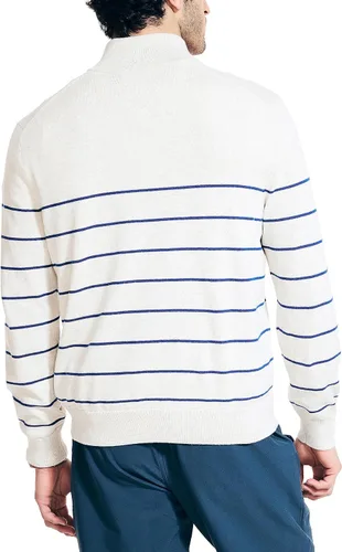 Vista 2 de Nautica Suéter Navtech a rayas con cremallera de un cuarto para hombre
