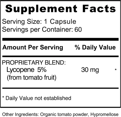 Vista 7 de Jiva Botanicals Licopeno 30mg Suplemento para la salud de la próstata 60ct