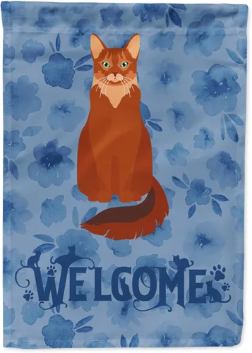 Vista 55 de Caroline's Treasures CK5005GF Bandera de bienvenida de gato abisinio para buzón, bandera decorativa para patio exterior, obras de arte de patio