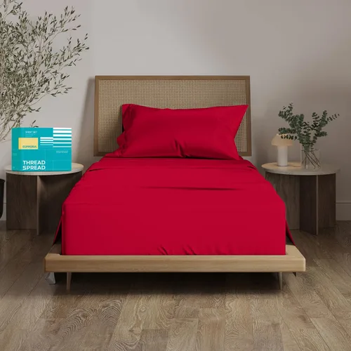 Vista 44 de THREAD SPREAD Sábanas 100% Algodón Egipcio Tamaño Twin - 800 Alto Número de Hilos 3 Piezas Sábanas Twin Extra Largas para Dormitorio, Bolsillo