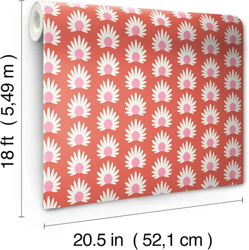 Vista 7 de Scalamandre Valentino Fleur - Papel tapiz autoadhesivo (autoadhesivo), color rojo