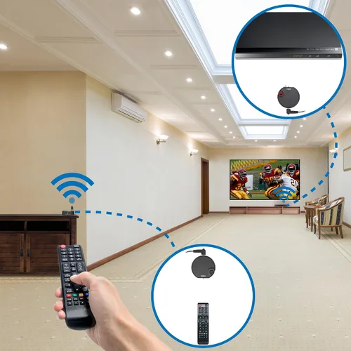 Vista 7 de SIIG Kit repetidor extensor de control remoto inalámbrico ultra compacto IR - 200M (CE-RC0014-S1) Control AV equipment through cabinets, walls or