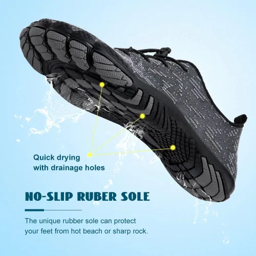 Vista 5 de HIITAVE - Zapatos acuáticos y con sensación de pies descalzos para hombre, calcetines acuáticos de secado rápido para deportes al aire libre