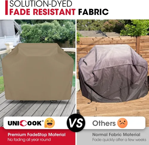 Vista 5 de Unicook - Funda para parrilla de barbacoa, resistente al agua, para exteriores, con costuras selladas, resistente al desgarro y a la decoloración