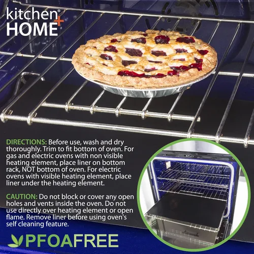 Vista 7 de Juego de 2 revestimientos para horno de cocina y hogar, grande, resistente, 100% libre de PFOA y BPA, antiadherente, reutilizable, para hornos