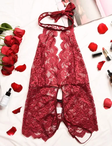 Vista 4 de Ababoon Lencería de encaje de una pieza para mujer baby doll sexy ropa de dormir