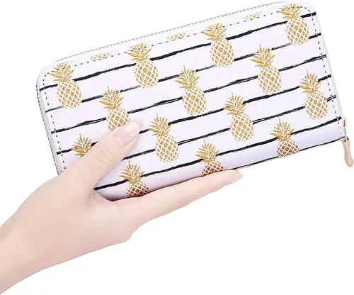 Vista 2 de KUKOO Cartera estampada con cremallera alrededor del teléfono y tarjetero organizador