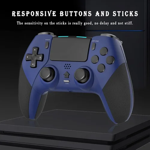 Vista 4 de OFOTEIN Controlador inalámbrico Pro para controlador PS4, controlador de juego compatible con Playstation 4SlimProPC, batería recargable integrada