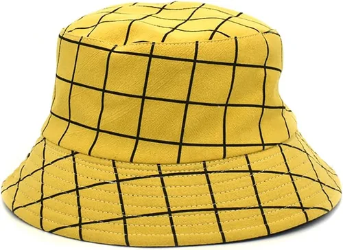 Vista 10 de Sombreros reversibles a cuadros para hombres y mujeres, para exteriores, primavera, verano, pesca, pescador, gorra de sol plegable