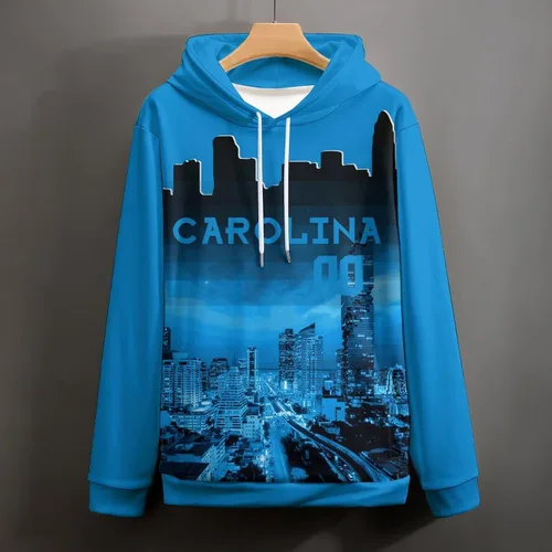 Vista 89 de Custom Football Hoodies City Night Skyline Personalized Sweatshirt Name Number Fan Gift Pullover for Men Women Youth