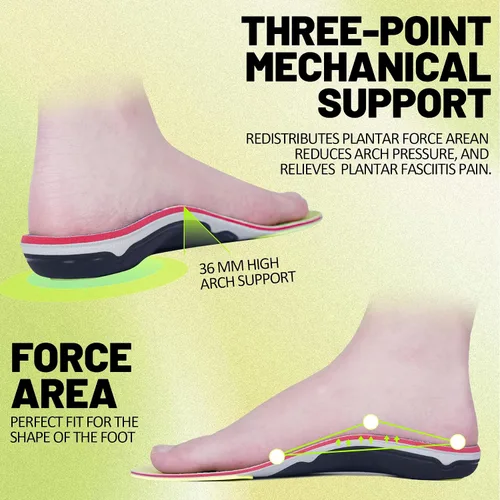 Vista 4 de IFITNA Plantillas para fascitis plantar, soporte de arco alto, para hombres y mujeres, amortiguador de impacto, almohadilla para botas de trabajo