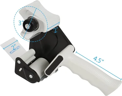 Vista 3 de JARLINK Pistola dispensadora de cinta de embalaje (paquete de 2) con 2 rollos de cinta con cinta de embalaje transparente (12 rollos), 2.7 mil
