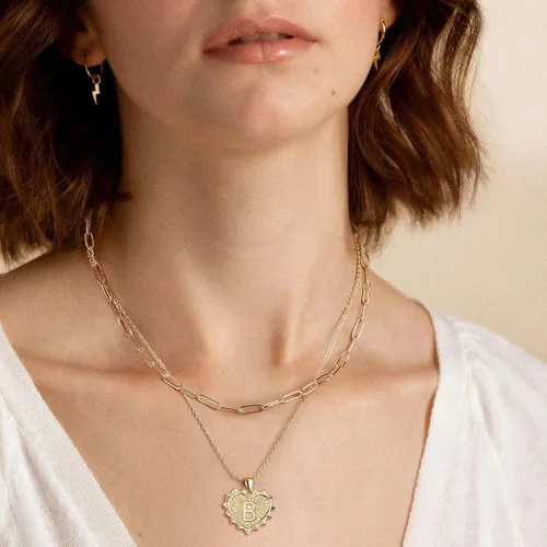 Vista 2 de Dainty Layered Necklaces for Women Pendant Initial Necklace Chain Necklace Simple Adjustable for Women