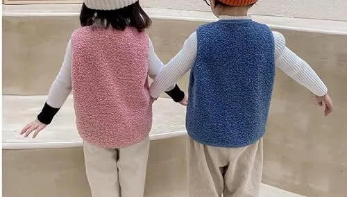 Vista 4 de warmstraw Chaleco de invierno para bebés niños y niñas, con cremallera, lindo chaleco suave