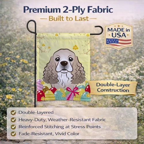 Vista 613 de Caroline's Treasures BB1923GF Bandera decorativa para jardín con diseño de Border Collie, para caza de huevos de Pascua, para jardín, jardín, patio