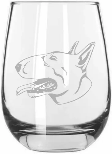 Vista 571 de Shar Pei (chino) - Vaso de vino sin tallo grabado para perro, 15.25 onzas