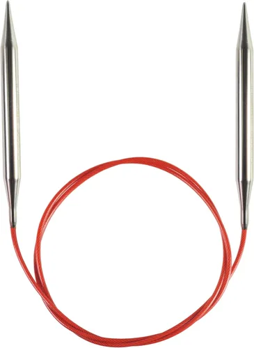 Vista 4 de ChiaoGoo - Aguja para tejer circular de acero inoxidable (102 cm), color rojo