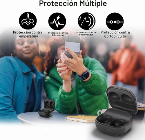 Vista 7 de Funda de carga inalámbrica compatible con Samsung Galaxy Buds 2 Pro
