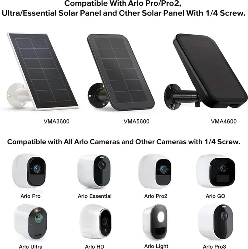 Vista 5 de Paquete de 2 soportes de canalón compatibles con el panel solar Arlo Essential, Arlo Pro 5S/Pro 4/Pro 3/Pro 2/Ultra 2/Ultra/Panel solar, ángulo