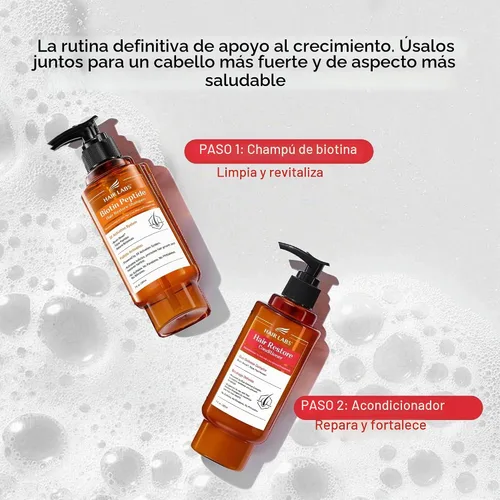 Vista 7 de HAIRLABS Biotin Peptide Shampoo para adelgazar el cabello fino, 7 fl oz Orange Label