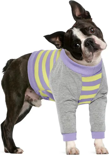 Vista 13 de FUAMEY Manga de recuperación para perros con protector de codo, camisa para perros para dejar de lamer las articulaciones, traje de manga larga