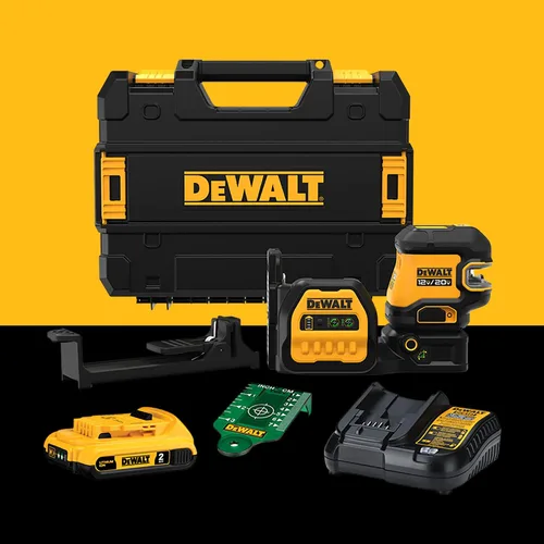 Vista 8 de DEWALT Nivel Láser 20V/12V MAX, Láser de Línea Cruzada y Láser de 5 Puntos, Verde, Solo Herramienta (DCLE34520GB)