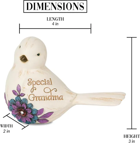 Vista 5 de Pavilion Gift Company 41047 Simple Spirits - Figura de pájaro y abuela, 3 pulgadas, color beige