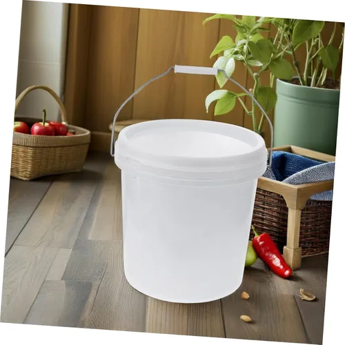 Vista 6 de Cubo de almacenamiento de plástico de grado alimenticio con tapa hermética, contenedor multiusos para almacenamiento de líquidos de alimentos