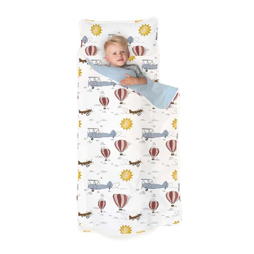 Vista 9 de JumpOff Jo - Colchoneta para siesta para niños, saco de dormir para niños con almohada extraíble y manta ultra suave para preescolar, guardería