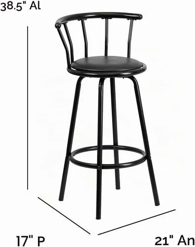 Vista 3 de Flash Furniture Taburete de bar giratorio con parte trasera de corona