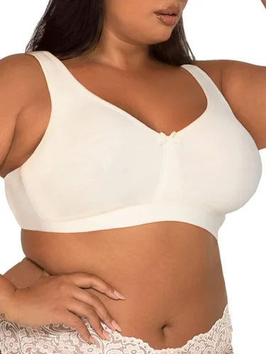 Vista 2 de Fruit of the Loom Brasier de algodón sin aros en tallas grandes, para mujer