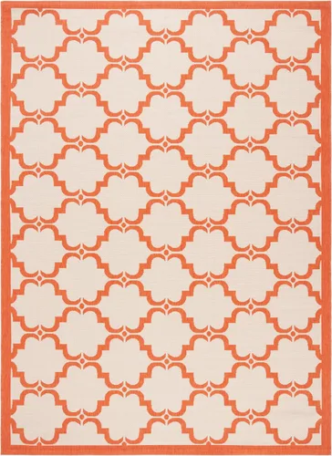 Vista 2 de SAFAVIEH Alfombra lavable al aire libre Courtyard Collection - 9 x 12 pies, beige y terracota, no desprende pelusa y fácil limpieza, ideal