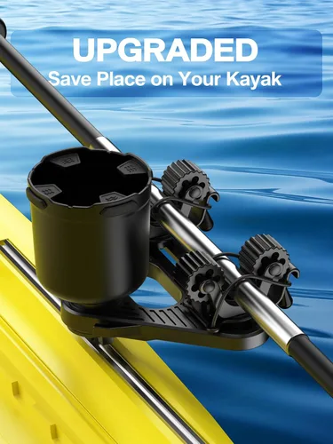 Vista 2 de Kayak Paddle Holder, Multi-Functional Kayak Paddle Holder, Dual Head Kayak Track Mount Accessories with Two Security Tethers - Kayak Oar/Fishing