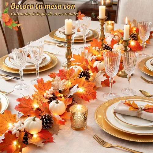 Vista 4 de Luxspire Guirnalda de otoño de 6 pies con luces y temporizador para Naranja-amarillo + gris claro