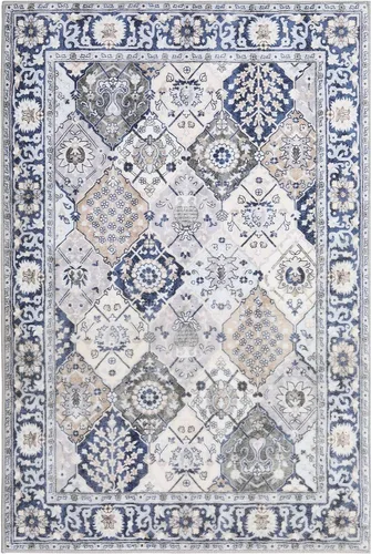 Vista 3 de Alfombra marroquí de enrejado de 2 x 3 pulgadas, lavable, vintage con estampado floral, alfombra bohemia antideslizante para interiores