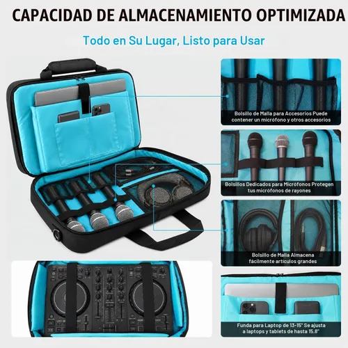 Vista 3 de Funda para controlador DJ DDJ-FLX4/REV1/400 con compartimento