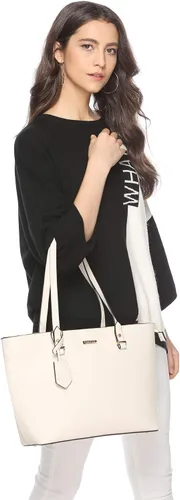 Vista 7 de Juego de 4 bolsas de cuero sintético para mujer, bolsa de hombro, asa superior, cartera