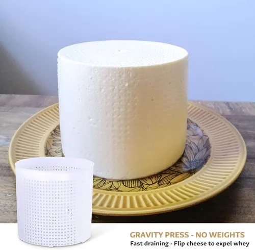 Vista 7 de Country Trading Co. Juego de 3 moldes de queso para hacer quesos azules y duros en casa, cestas italianas de calidad para hacer gorgonzola, colby