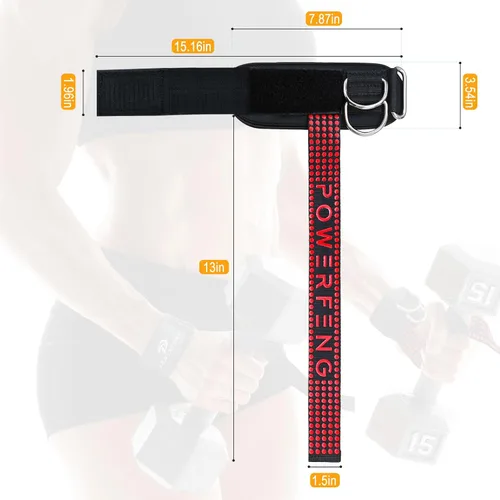 Vista 7 de Correas de levantamiento de pesas con anillos en D para cable de gimnasio, soporte de muñeca antideslizante, correas de levantamiento de pesas