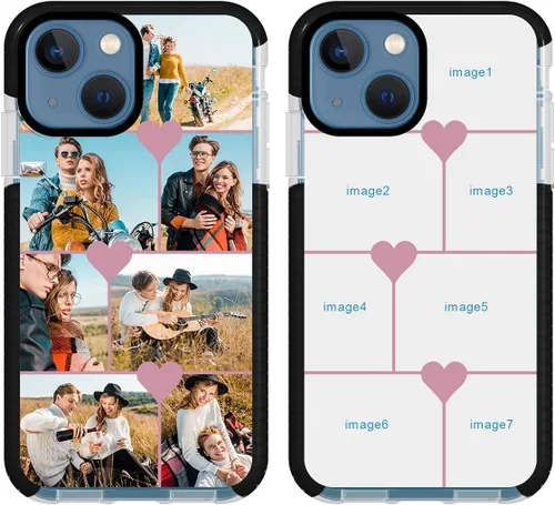 Vista 18 de Funda de teléfono personalizada para iPhone 13 Mini, funda personalizada de fotos de collage de múltiples imágenes, resistente a los arañazos, a