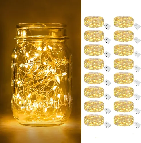 Vista 9 de btfarm - Paquete de 6 luces de hadas con pilas, luces parpadeantes con 3 modos