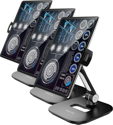 Vista 9 de AboveTEK Soporte para tableta, elegante soporte de aluminio para iPad, soporte plegable giratorio de 360° para tabletas/teléfonos inteligentes de 4