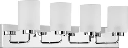 Vista 47 de Progress Lighting Merry Collection - Lámpara de tocador de baño de transición de cristal grabado en níquel cepillado (1 luz)
